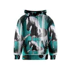 Beautiful Horse With Water Splash  Kids Zipper Hoodies