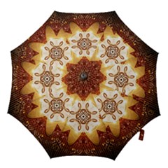 Elegant, Decorative Kaleidoskop In Gold And Red Hook Handle Umbrellas (medium)