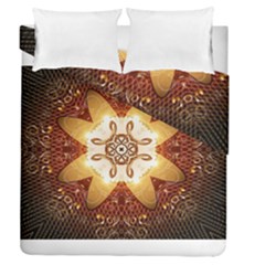 Elegant, Decorative Kaleidoskop In Gold And Red Duvet Cover (full/queen Size)