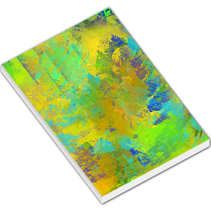 Abstract in Blue, Green, Copper, and Gold Large Memo Pads