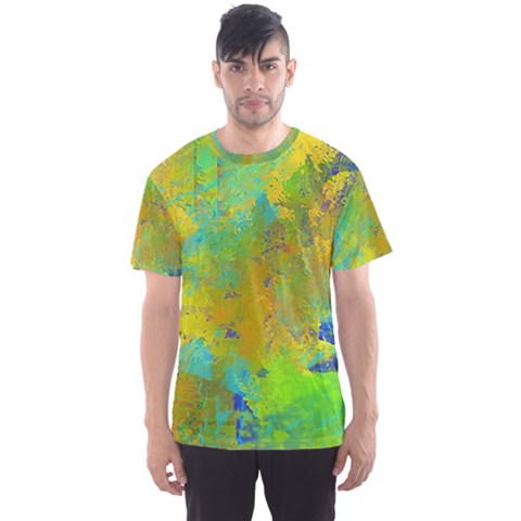 Abstract In Blue, Green, Copper, And Gold Men s Sport Mesh Tees by digitaldivadesigns