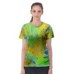 Abstract In Blue, Green, Copper, And Gold Women s Sport Mesh Tees