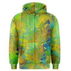 Abstract In Blue, Green, Copper, And Gold Men s Zipper Hoodies by digitaldivadesigns