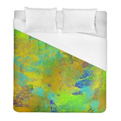 Abstract In Blue, Green, Copper, And Gold Duvet Cover Single Side (twin Size) by digitaldivadesigns