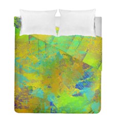 Abstract In Blue, Green, Copper, And Gold Duvet Cover (twin Size) by digitaldivadesigns