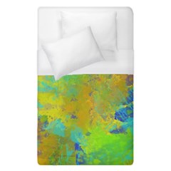 Abstract In Blue, Green, Copper, And Gold Duvet Cover Single Side (single Size)