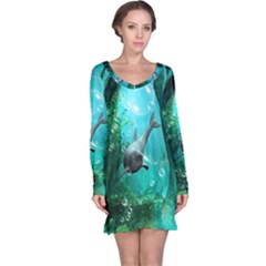 Wonderful Dolphin Long Sleeve Nightdresses by FantasyWorld7