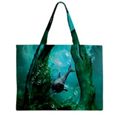 Wonderful Dolphin Zipper Tiny Tote Bags