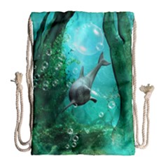 Wonderful Dolphin Drawstring Bag (large)