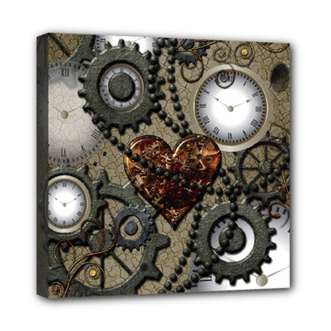 Steampunk With Heart Mini Canvas 8  X 8 