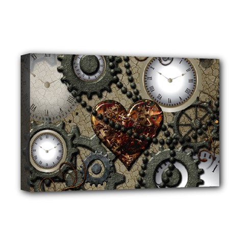 Steampunk With Heart Deluxe Canvas 18  X 12  