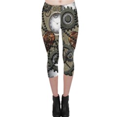 Steampunk With Heart Capri Leggings