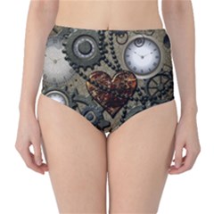 Steampunk With Heart High-waist Bikini Bottoms by FantasyWorld7