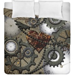 Steampunk With Heart Duvet Cover (king Size)