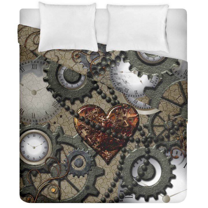 Steampunk With Heart Duvet Cover (Double Size)