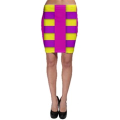 Florescent Pink Yellow Abstract  Bodycon Skirts