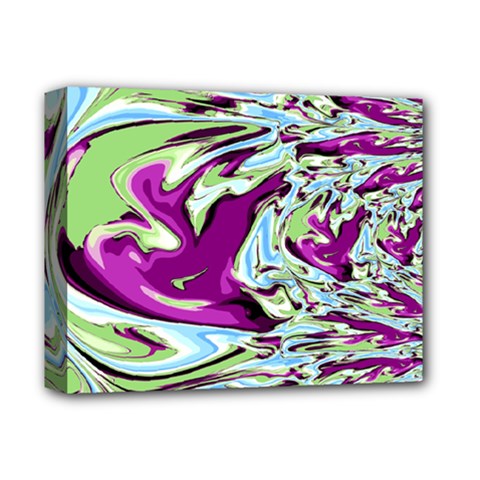 Purple, Green, And Blue Abstract Deluxe Canvas 14  X 11 