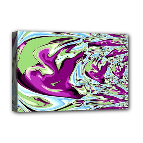 Purple, Green, And Blue Abstract Deluxe Canvas 18  X 12  