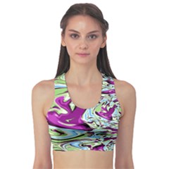 Purple, Green, And Blue Abstract Sports Bra