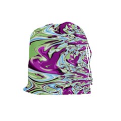 Purple, Green, And Blue Abstract Drawstring Pouches (large) 