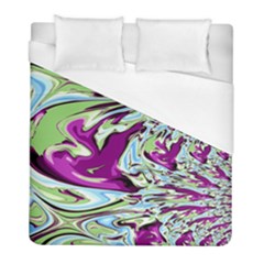 Purple, Green, And Blue Abstract Duvet Cover Single Side (twin Size) by digitaldivadesigns