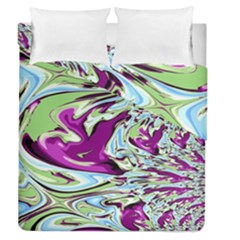 Purple, Green, And Blue Abstract Duvet Cover (full/queen Size)