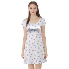 Officially Sexy White & Purple  Os Collection Short Sleeve Skater Dress by OfficiallySexy