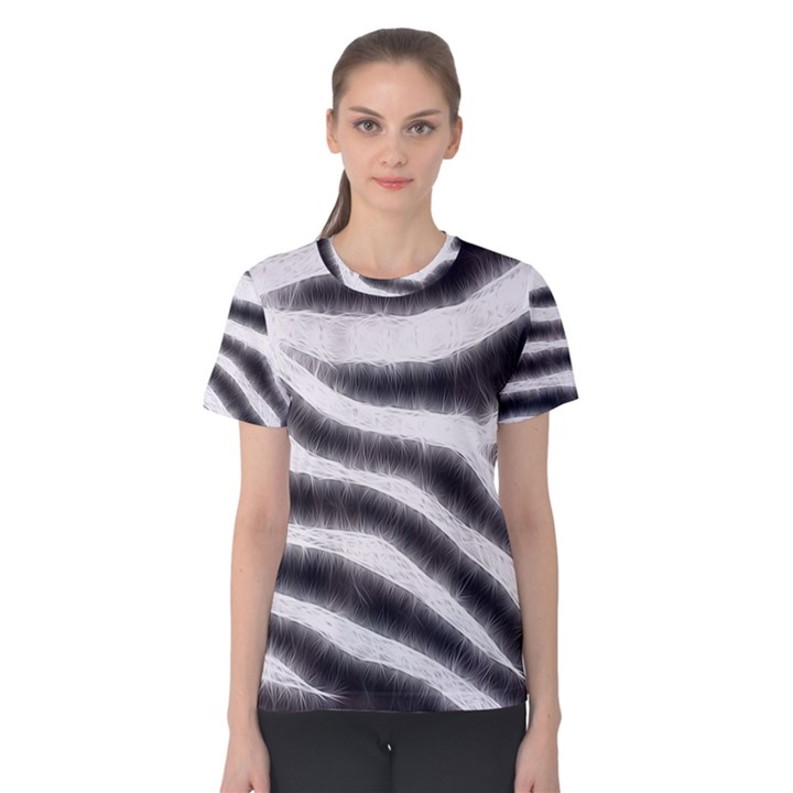 Zebra Print Abstract  Women s Cotton Tees