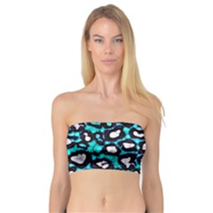 Turquoise Black Cheetah Abstract  Women s Bandeau Tops by OCDesignss