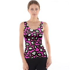 Pink Cheetah Abstract  Tank Tops