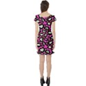 Pink Cheetah Abstract  Short Sleeve Skater Dresses View2