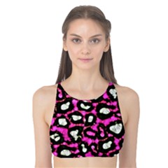 Pink Cheetah Abstract  Tank Bikini Top