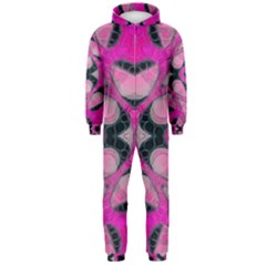 Pink Black Abstract  Hooded Jumpsuit (men) 