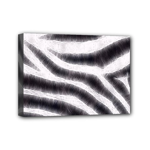 Black&white Zebra Abstract Pattern  Mini Canvas 7  X 5  by OCDesignss