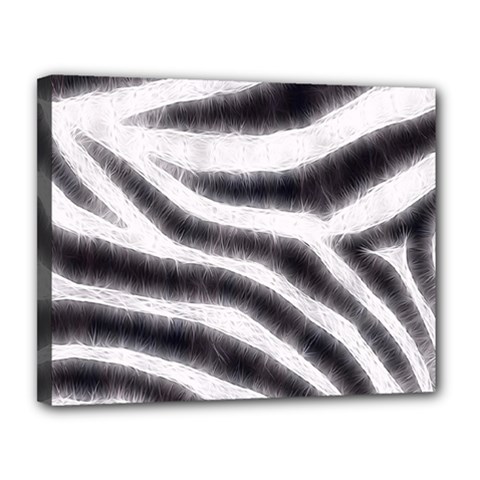 Black&white Zebra Abstract Pattern  Canvas 14  X 11  by OCDesignss