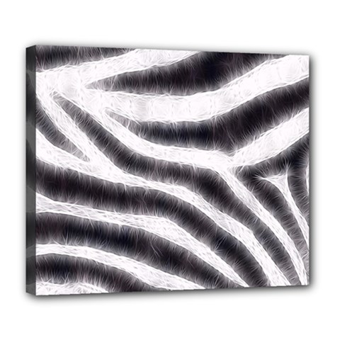 Black&white Zebra Abstract Pattern  Deluxe Canvas 24  X 20  