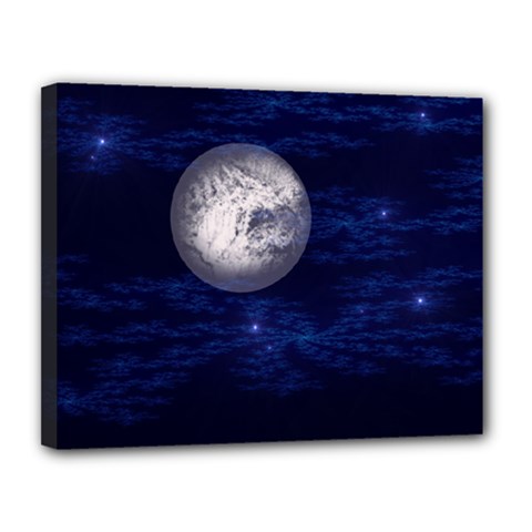 Moon And Stars Canvas 14  X 11 