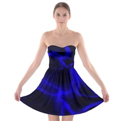 Cosmic Energy Blue Strapless Bra Top Dress