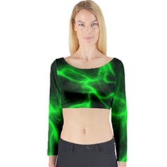 Cosmic Energy Green Long Sleeve Crop Top