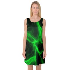 Cosmic Energy Green Sleeveless Satin Nightdresses