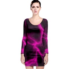 Cosmic Energy Pink Long Sleeve Bodycon Dresses