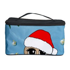 Funny, Cute Christmas Owls With Snowflakes Cosmetic Storage Cases