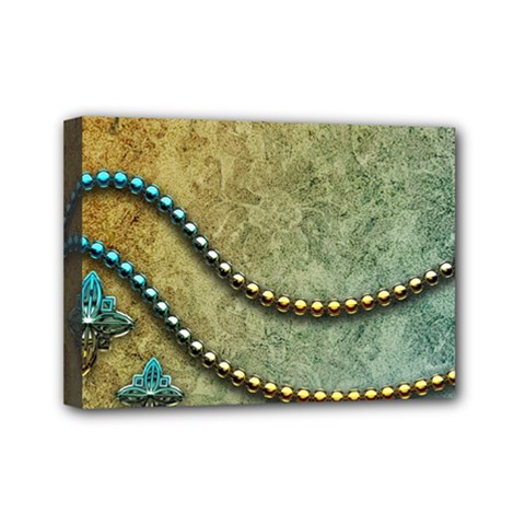 Elegant Vintage With Pearl Necklace Mini Canvas 7  X 5 