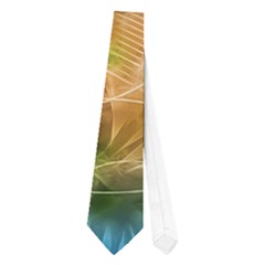 Wonderful Flowers In Colorful And Glowing Lines Neckties (one Side)  by FantasyWorld7