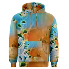 Wonderful Flowers In Colorful And Glowing Lines Men s Pullover Hoodies