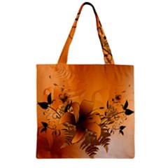 Awesome Summer  Flowers In Soft Red And Yellow Zipper Grocery Tote Bags