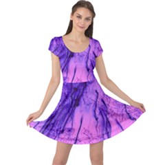 Special Fireworks Pink,blue Cap Sleeve Dresses