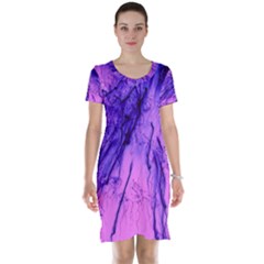 Special Fireworks Pink,blue Short Sleeve Nightdresses