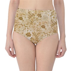 Flower Pattern In Soft  Colors High-waist Bikini Bottoms