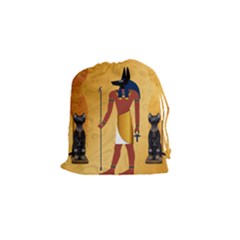 Anubis, Ancient Egyptian God Of The Dead Rituals  Drawstring Pouches (small) 